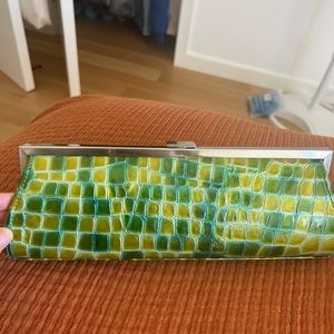 Vintage green and yellow clutch